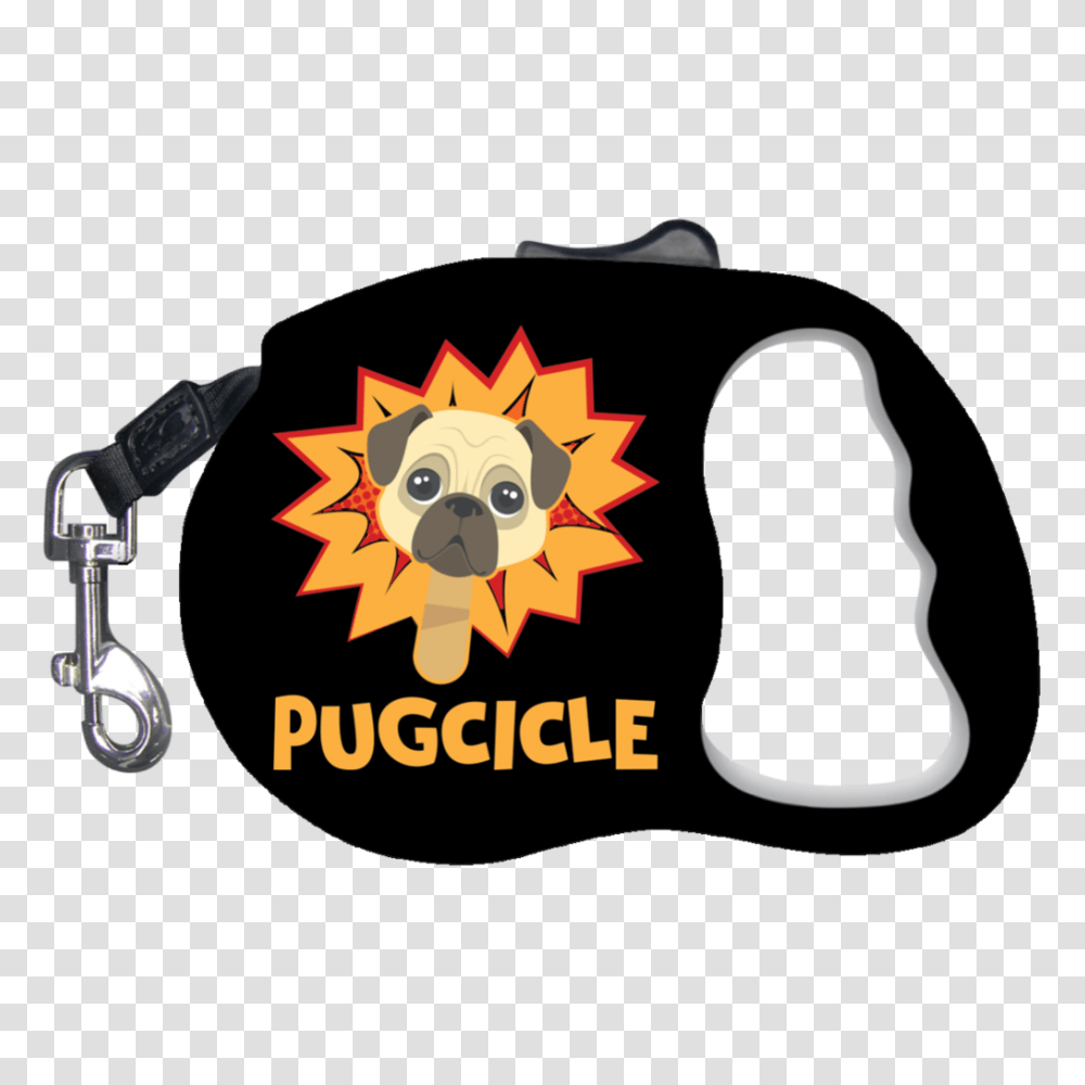 Pug Retractable Dog Leash Crispytees, Apparel Transparent Png