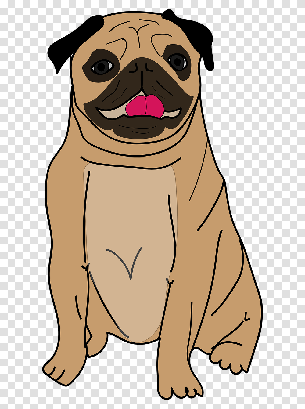 Pug Vector, Mammal, Animal, Mouth, Lip Transparent Png