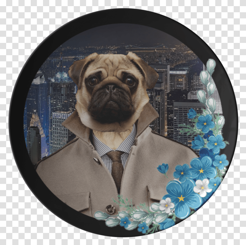 Pugsley City Pug Plate Pug, Dog, Pet, Canine, Animal Transparent Png