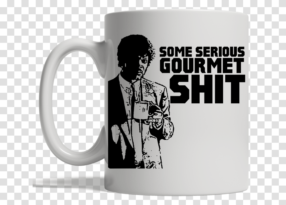 Pulp Fiction Some Serious Gourmet Shit Mug Beer Stein, Person, Coffee Cup, Label Transparent Png