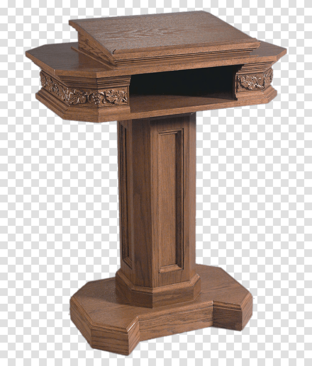 Pulpit With Compartment End Table, Furniture, Architecture, Building, Mailbox Transparent Png