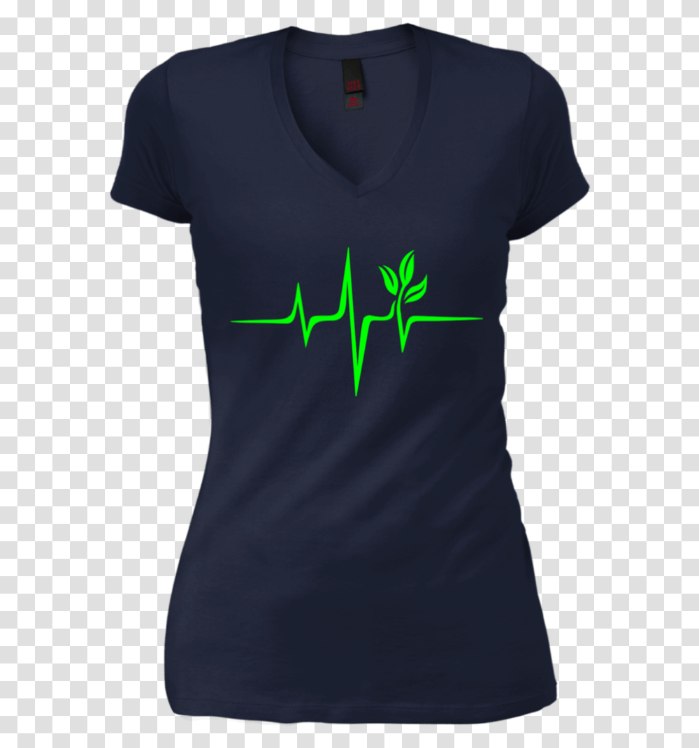 Pulse Green Go Vegan Save Earth Wave Heartbeat T Shirt Active Shirt, Apparel, T-Shirt, Person Transparent Png