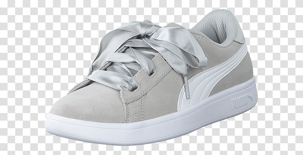 Puma Smash V2 Ribbon Jr Gray Violet Puma White Sneakers, Apparel, Shoe, Footwear Transparent Png