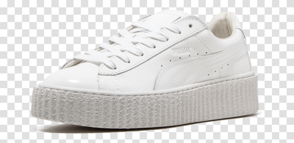Puma X Rihanna Basket Creepers Unisex White 01 Skate Shoe, Footwear, Apparel, Sneaker Transparent Png