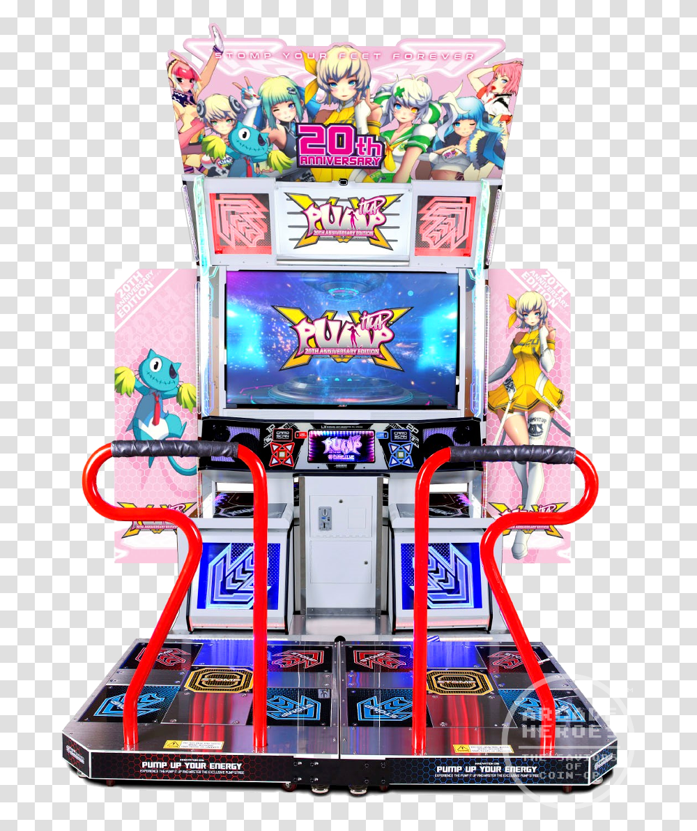 Pump It Up Xx 20th Anniversary Edition Pump It Up Xx, Arcade Game Machine, Person, Human, Monitor Transparent Png