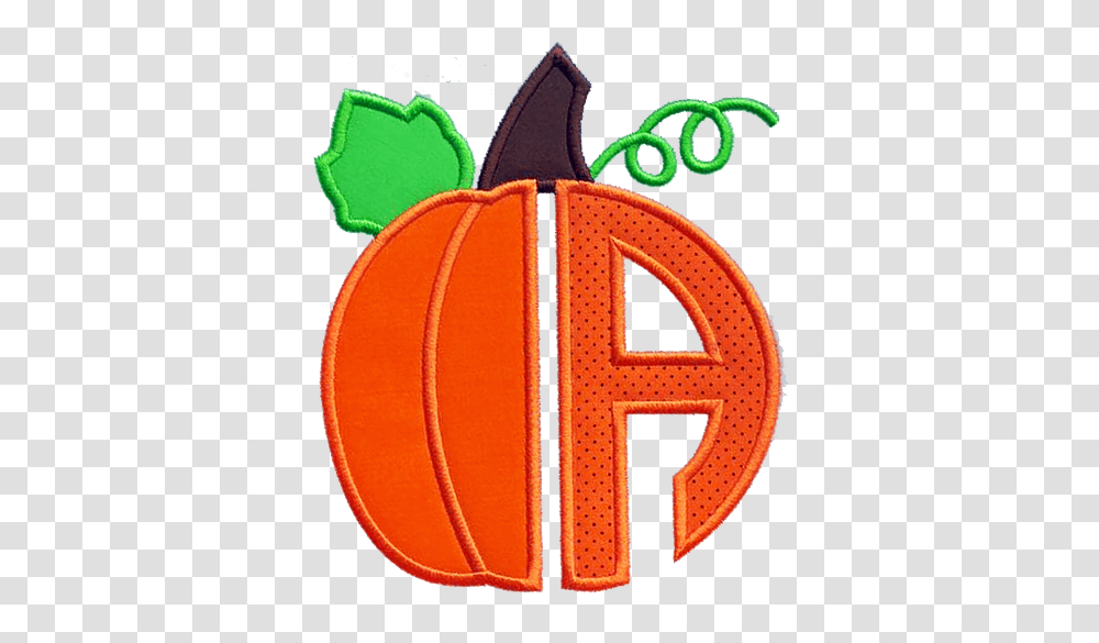 Pumpkin Alphabet Applique, Label, Purse, Rug Transparent Png