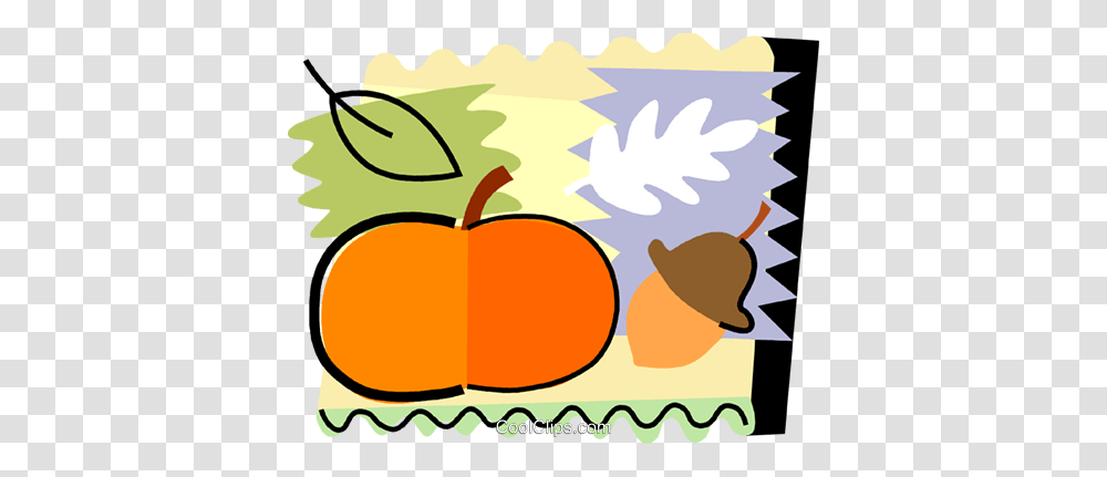 Pumpkin And Acorn Royalty Free Vector Clip Art Illustration, Label, Plant, Food Transparent Png