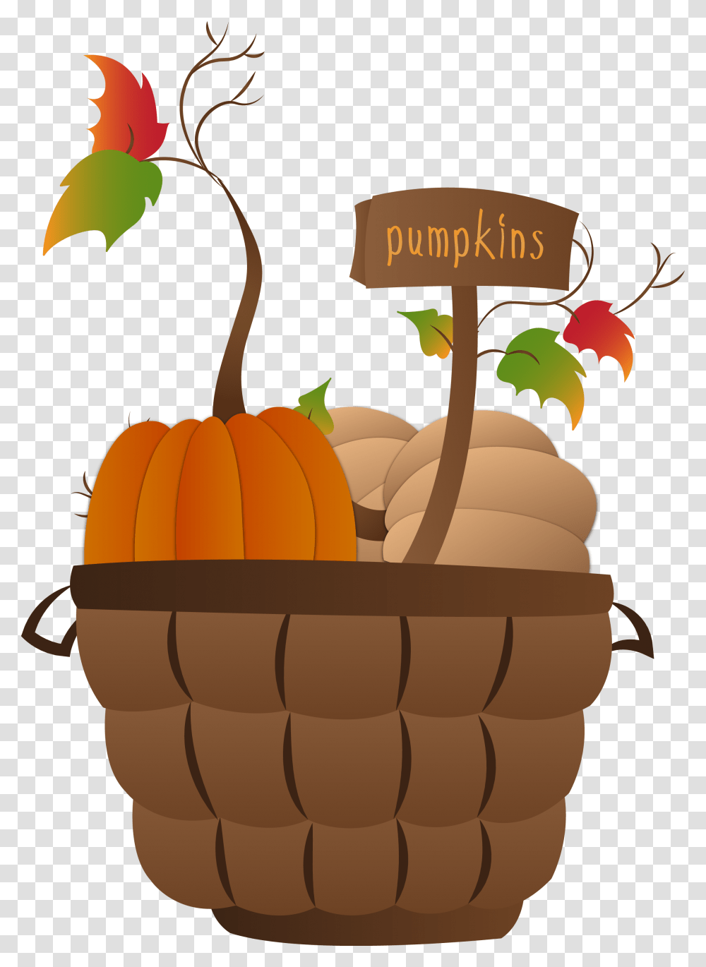 Pumpkin Basket Fall Clipart Clip Art October Clipart, Plant, Vegetable, Food, Produce Transparent Png
