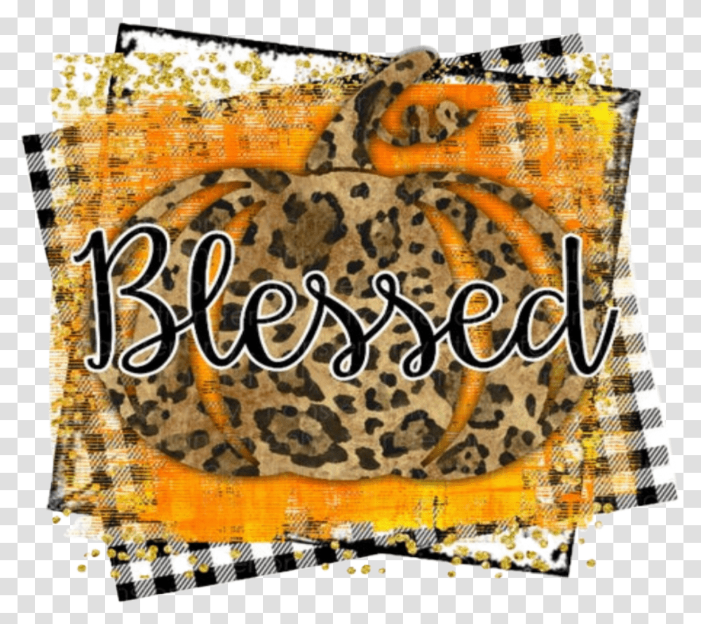 Pumpkin Buffalloplaid Blessed Gold Glitter Leopard Wristlet, Poster, Advertisement, Animal Transparent Png