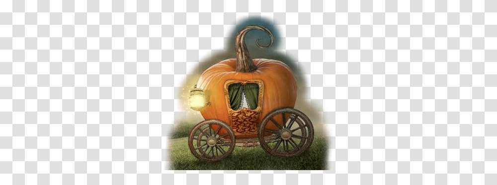 Pumpkin Carriage, Vehicle, Transportation, Plant, Vegetable Transparent Png