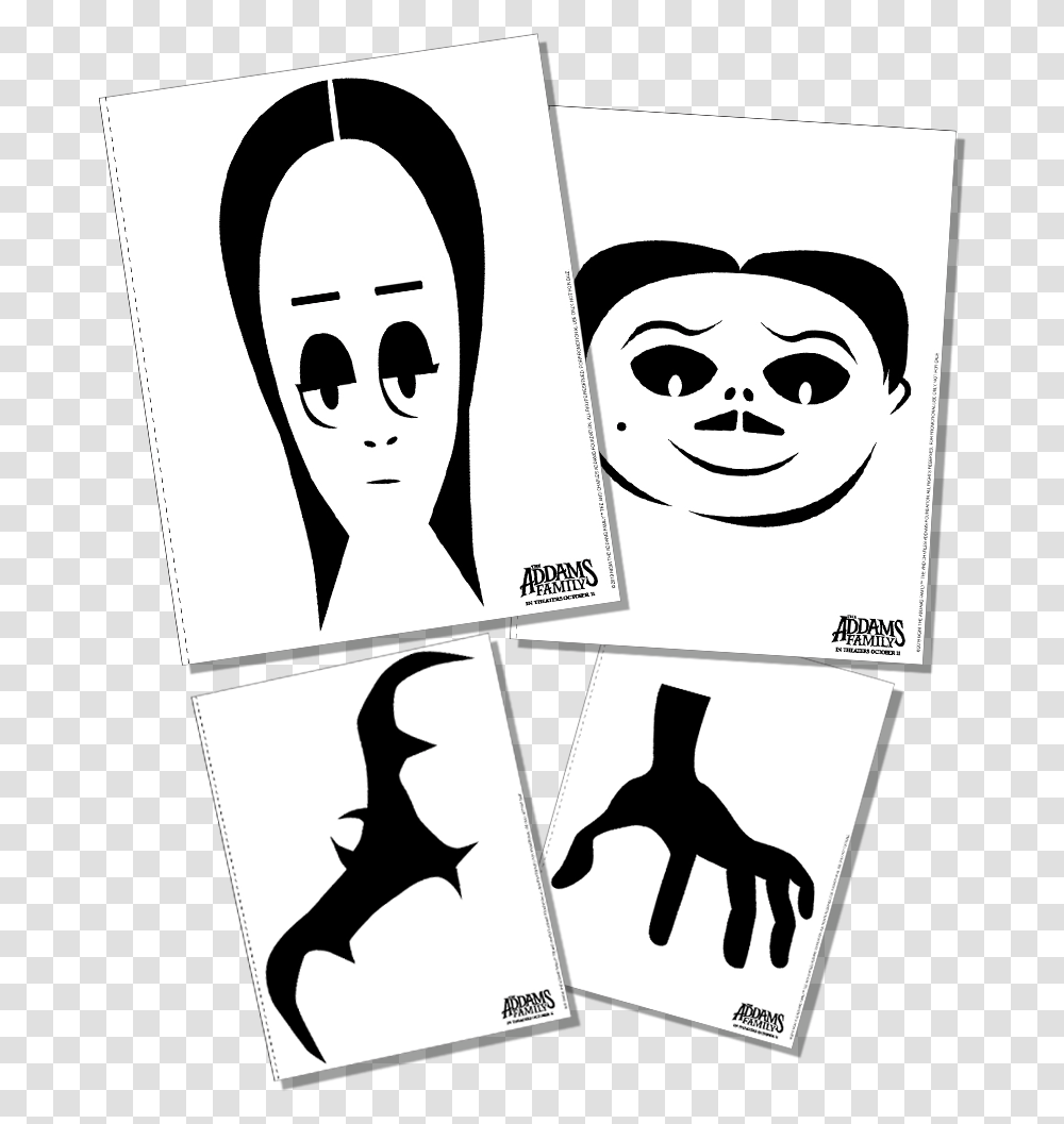 Pumpkin Carving Ideas Addams Family, Stencil, Face, Poster Transparent Png