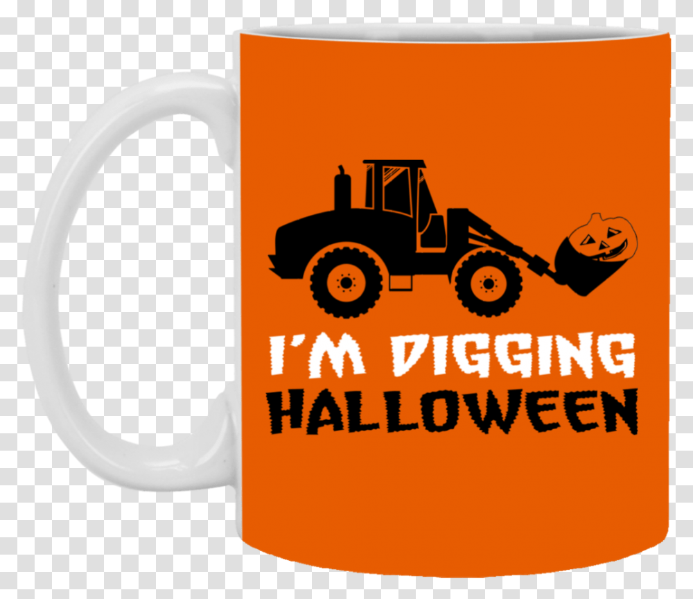 Pumpkin Face Bulldozer, Coffee Cup, Soil, Transportation, Vehicle Transparent Png
