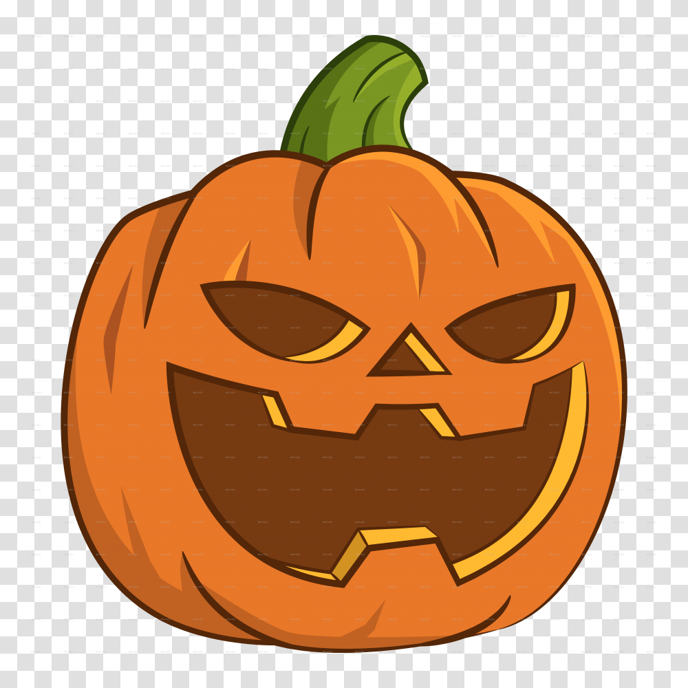 Pumpkin For Photoshop Files Cartoon Halloween Pumpkin, Plant, Vegetable, Food Transparent Png