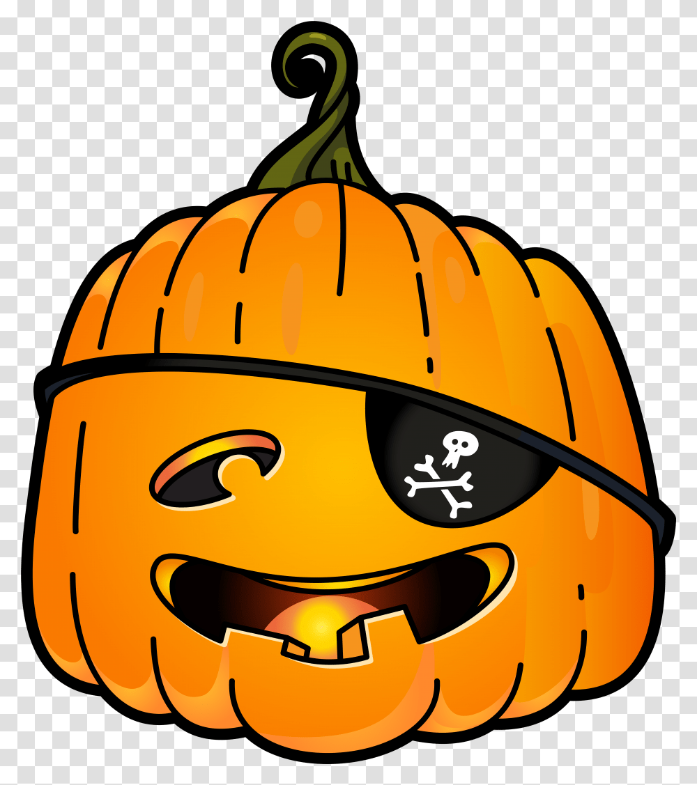 Pumpkin Halloween 41 Pirate Pumpkin, Vegetable, Plant, Food, Helmet Transparent Png