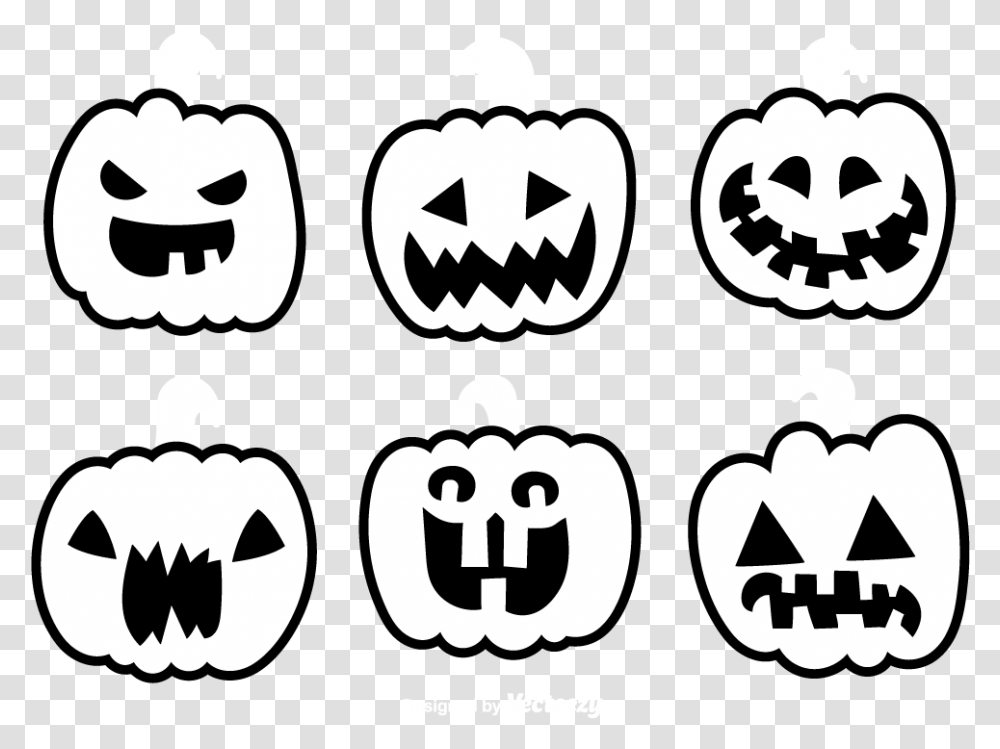 Pumpkin Halloween Black And White, Stencil, Recycling Symbol Transparent Png