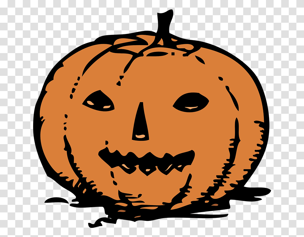 Pumpkin Halloween Jack Olantern Free Vector Graphic On Royalty Free Jack O Lantern, Plant, Vegetable, Food, Stencil Transparent Png