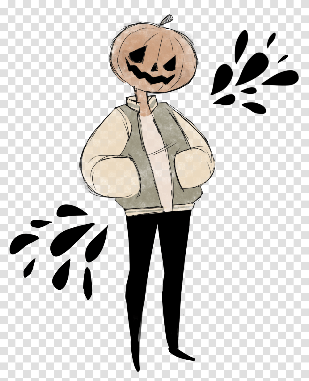 Pumpkin Head, Kneeling, Drawing Transparent Png