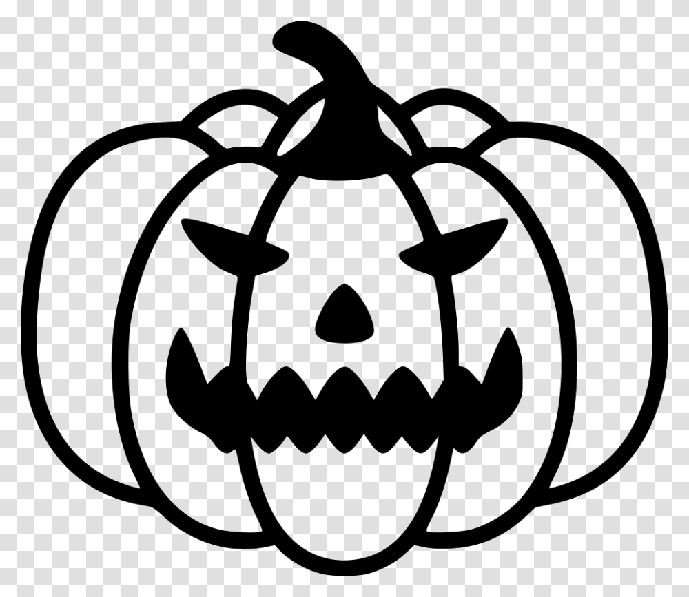 Pumpkin Icon White, Stencil, Plant, Halloween, Food Transparent Png