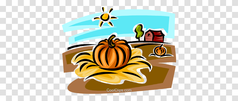 Pumpkin In Farmers Field Royalty Free Vector Clip Art Illustration, Plant, Outdoors, Vegetable Transparent Png