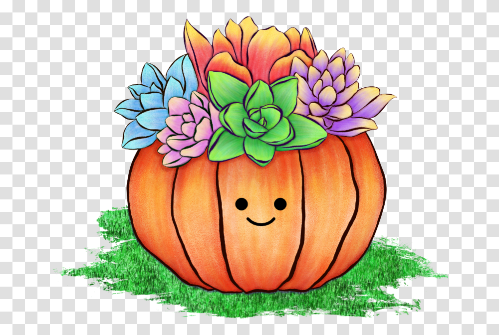 Pumpkin, Plant, Vegetable, Food, Dahlia Transparent Png