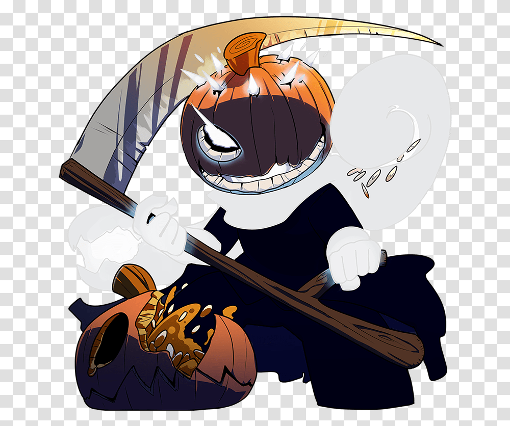 Pumpkin Reaper Strawberry Monk Black And White Jack O Lantern Anime, Helmet, Wasp, Bee, Insect Transparent Png