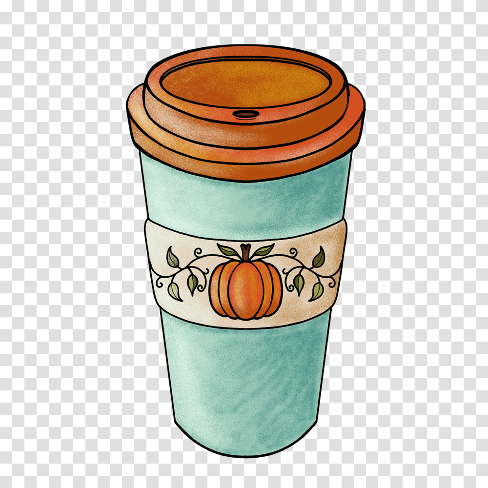 Pumpkin Spice Illustration Digital Print On Behance, Coffee Cup, Jar, Pottery, Shaker Transparent Png