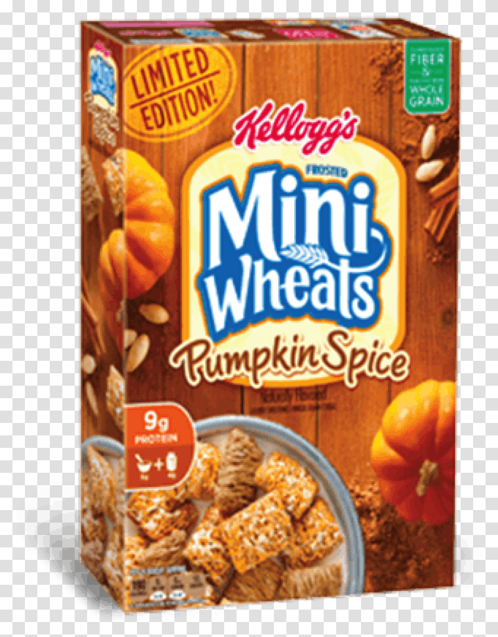 Pumpkin Spice Latte Kellogg's Mini Wheats Pumpkin Spice Cereal, Snack, Food, Sesame, Seasoning Transparent Png