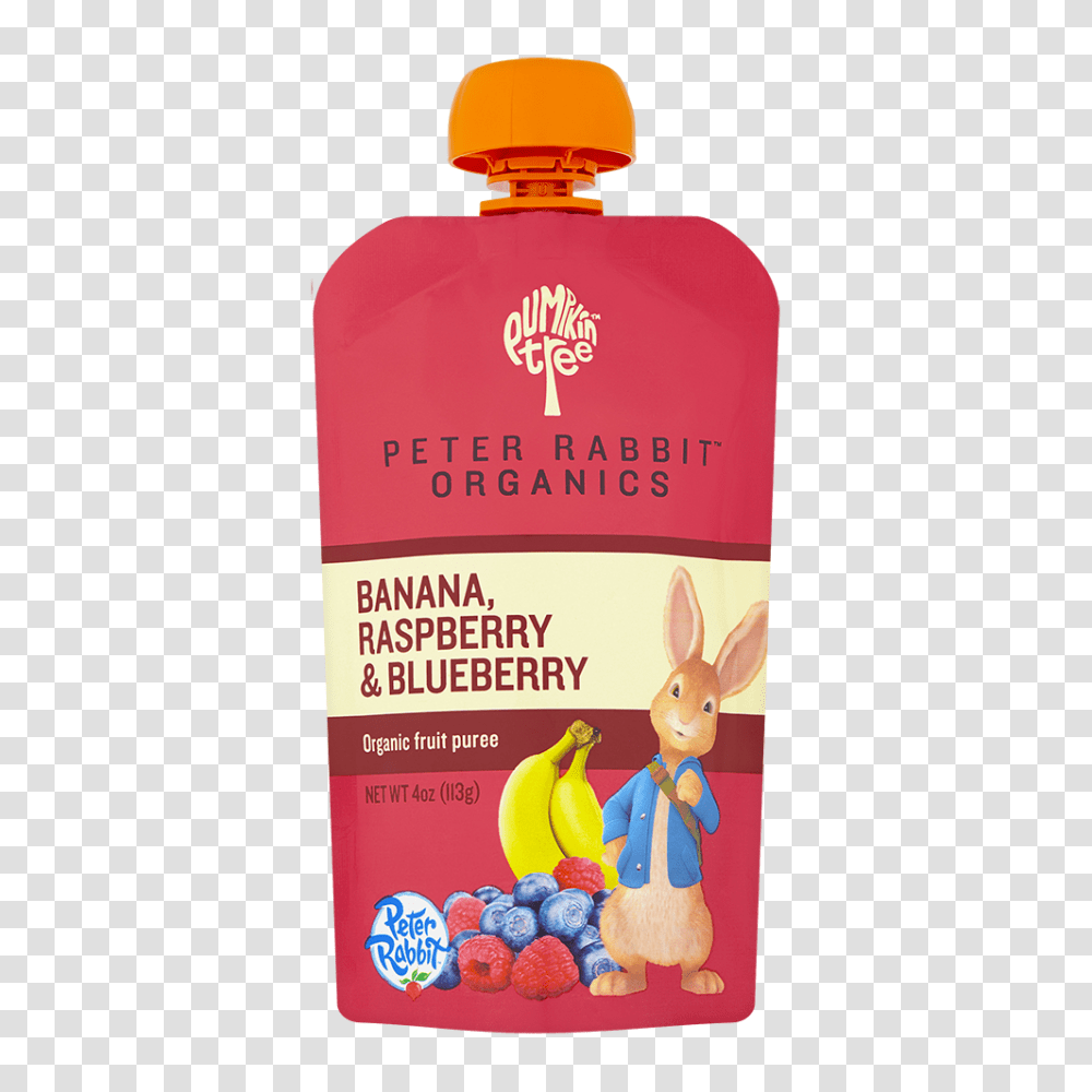 Pumpkin Tree Peter Rabbit Organics Banana Raspberry And Blueberry, Food, Flyer, Poster, Paper Transparent Png