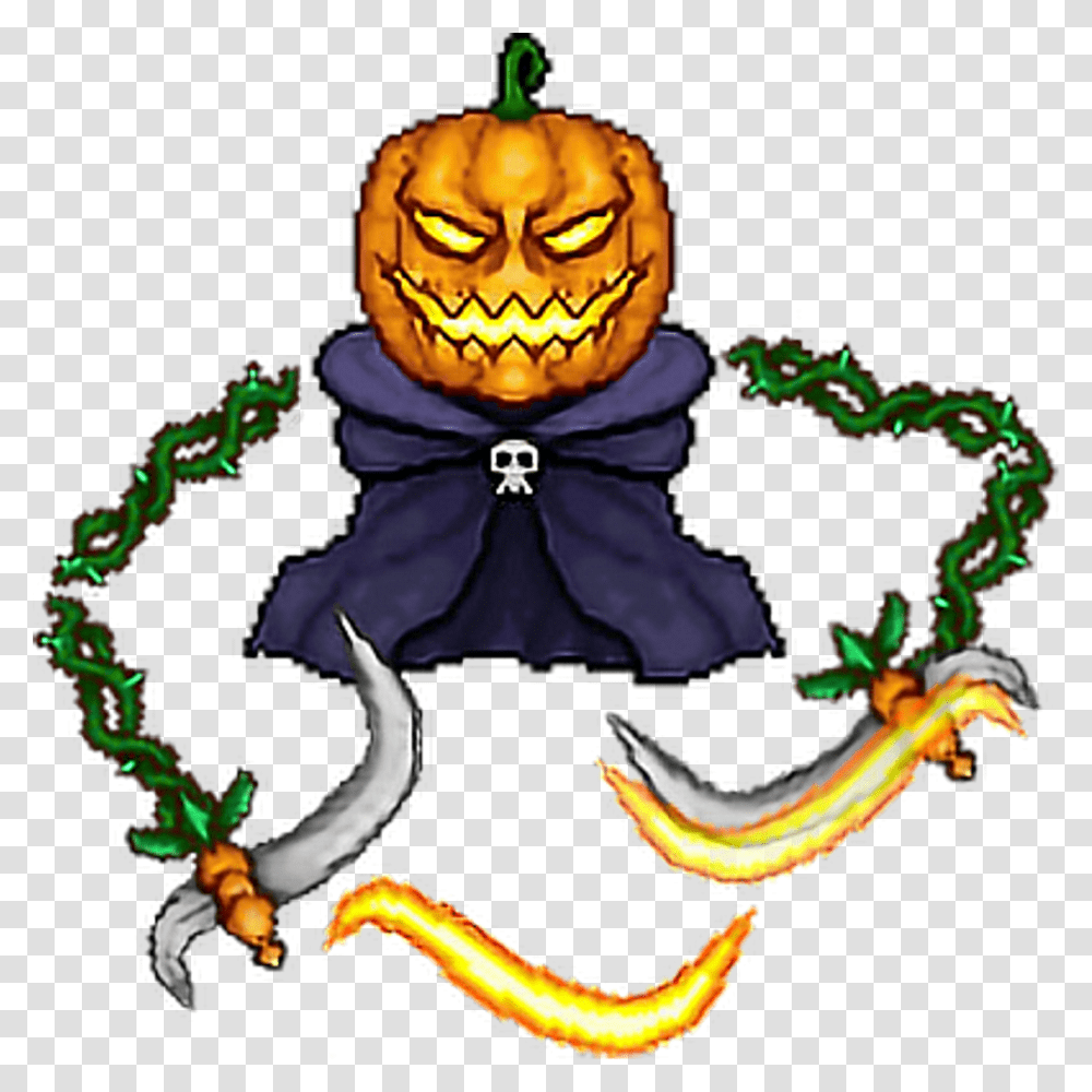 Pumpking Terraria, Plant, Halloween, Person, Human Transparent Png