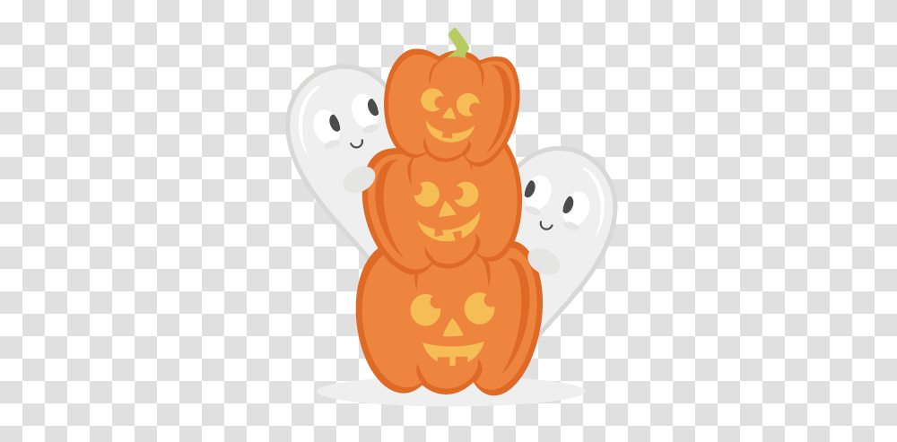 Pumpkins With Ghosts Svg Cut Files For Scrapbooking Cartoon, Plant, Food, Vegetable, Outdoors Transparent Png
