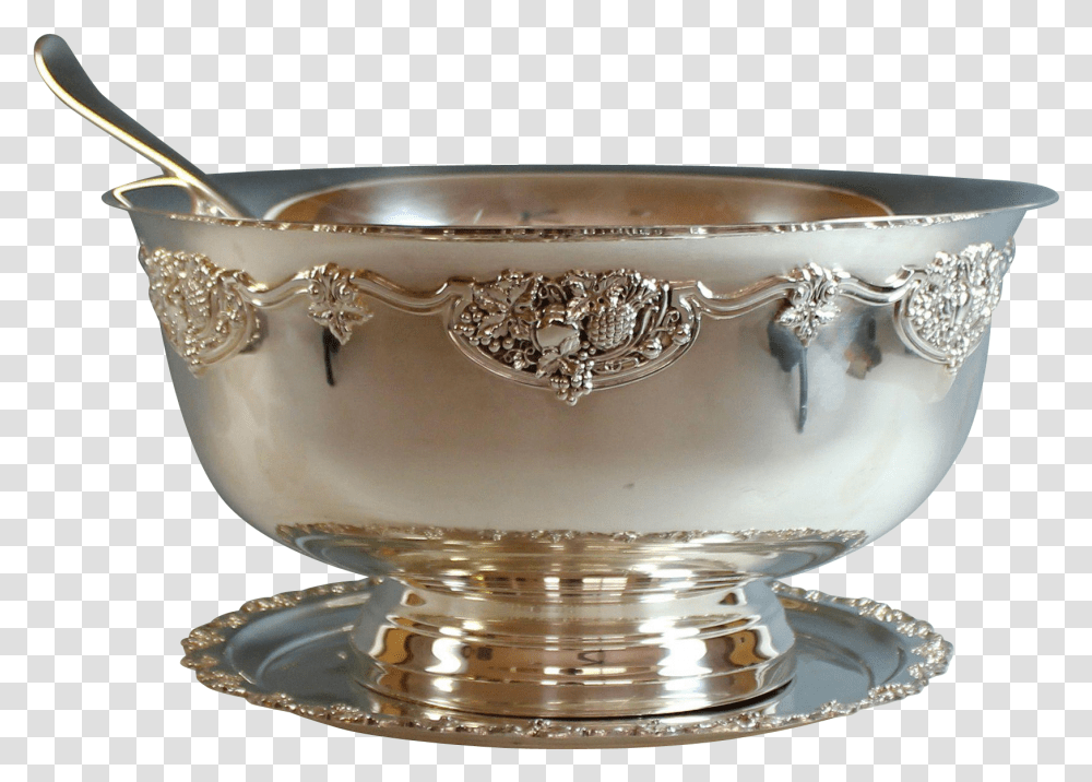Punch Bowl Extra Large Silver Plate Punch Bowls, Porcelain, Pottery, Saucer Transparent Png