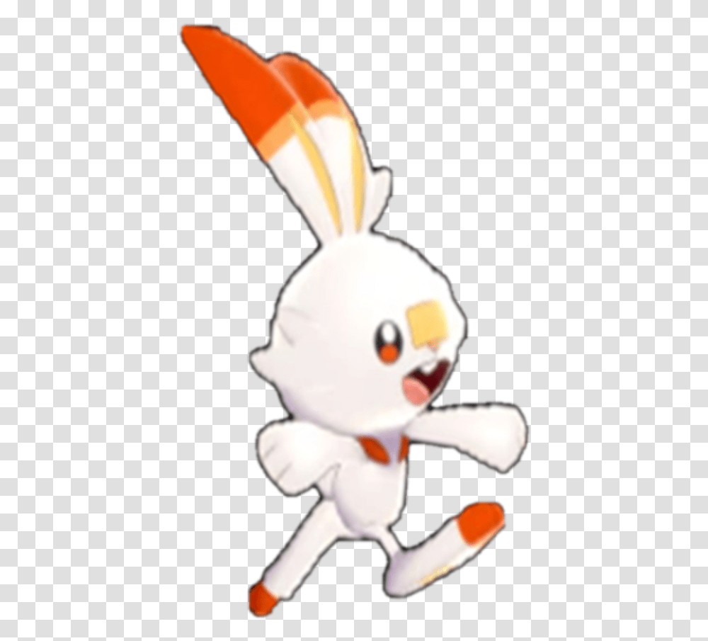 Punching Scorbunny White And Orange Pokemon, Sweets, Food, Confectionery, Outdoors Transparent Png