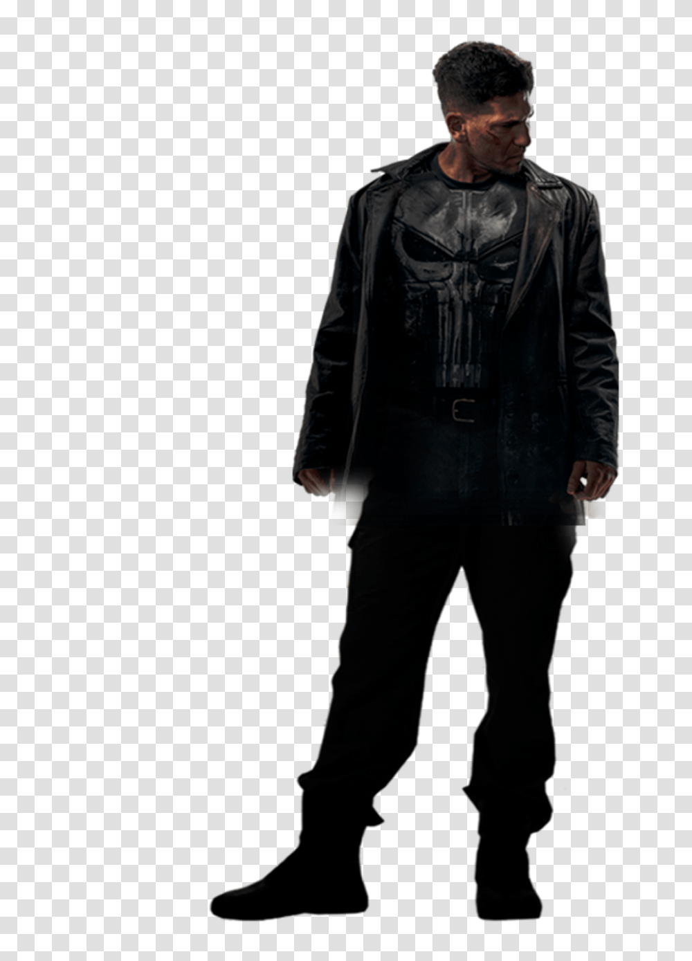 Punisher Logo, Overcoat, Person, Sleeve Transparent Png