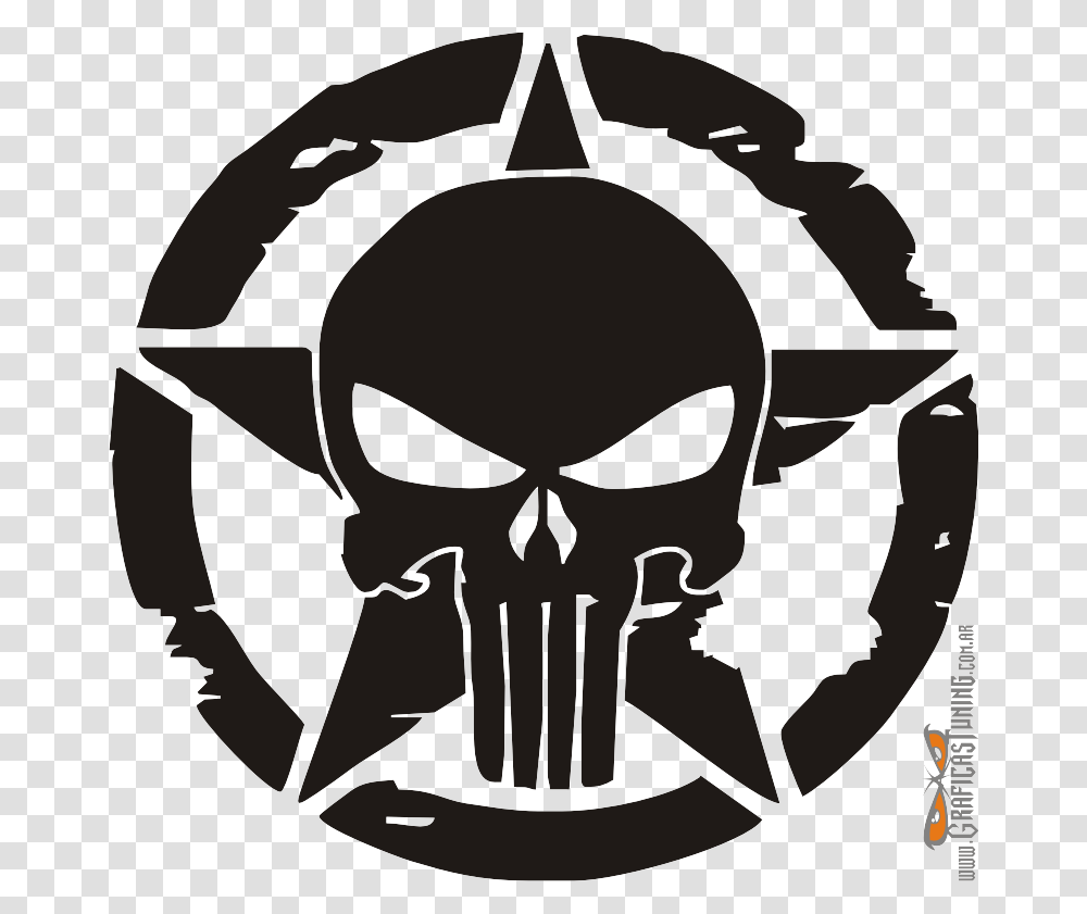 Punisher Skull, Label, Stencil Transparent Png