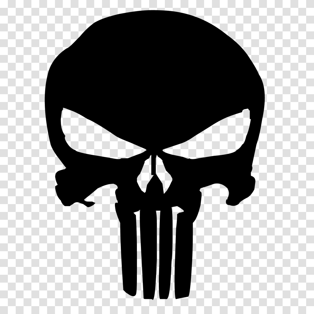 Punisher Skull Logo Black, Gray, World Of Warcraft Transparent Png