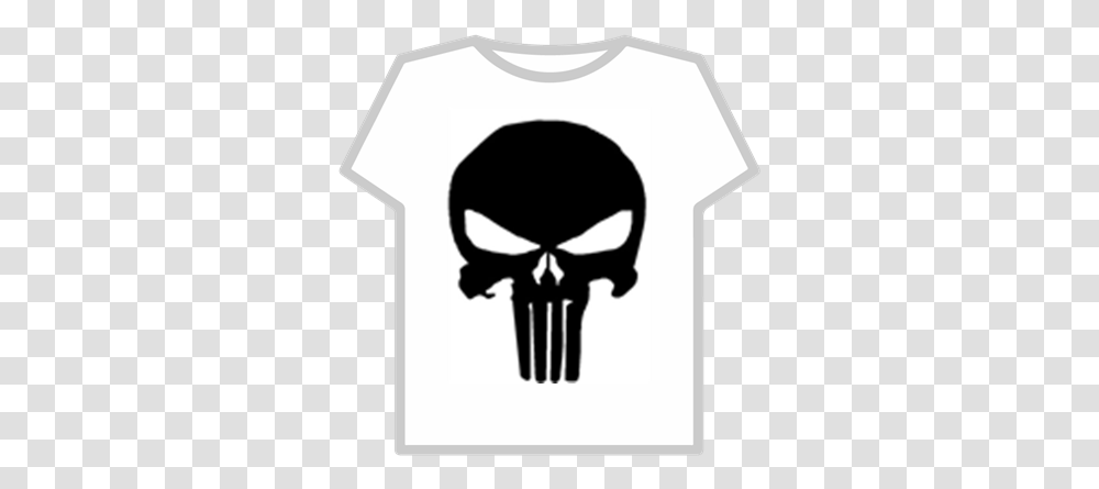 Punisher Skull T Shirt Roblox Punisher T Shirt White, Stencil, Label, Text, Clothing Transparent Png