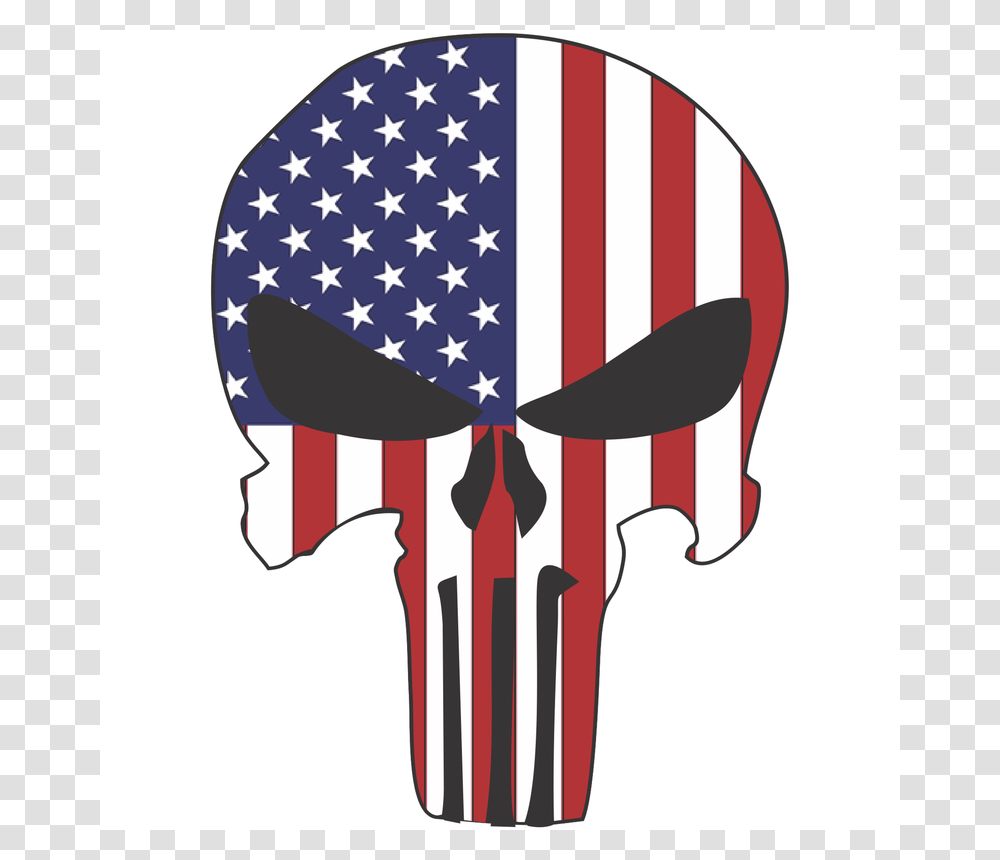 Punisher Skull Usa Flag, American Flag, Apparel Transparent Png
