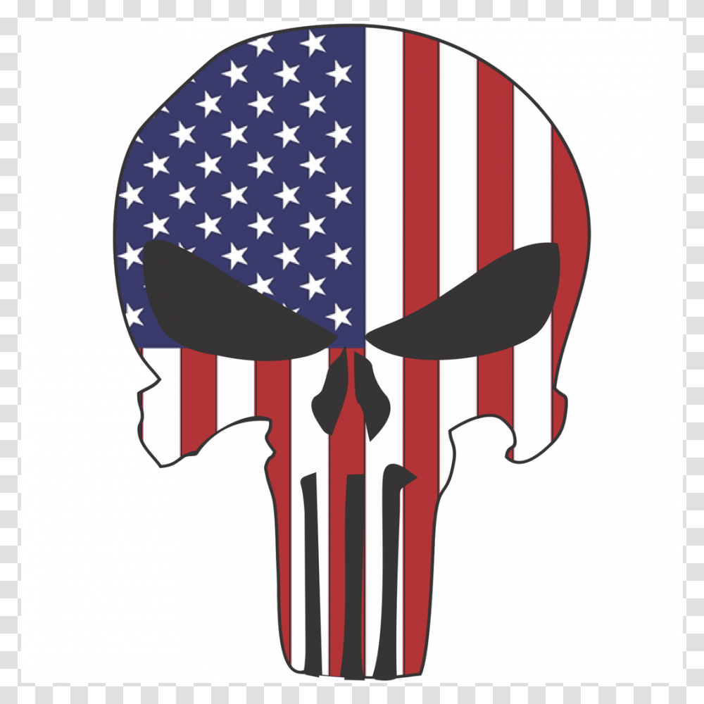 Punisher Skull Usa Flag, American Flag, Label Transparent Png
