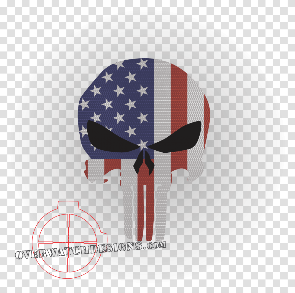 Punisher Skull With American Flag Punisher, Symbol, Logo, Trademark, Emblem Transparent Png