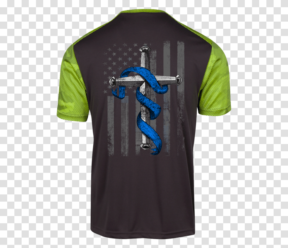 Punisher Thin Blue Line Cross Flag Athletic Shirt Polo Shirt, Clothing, Apparel, Sleeve, T-Shirt Transparent Png