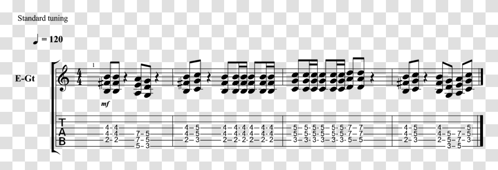 Punk Influenced Power Chord Riff Sheet Music, Number, Word Transparent Png