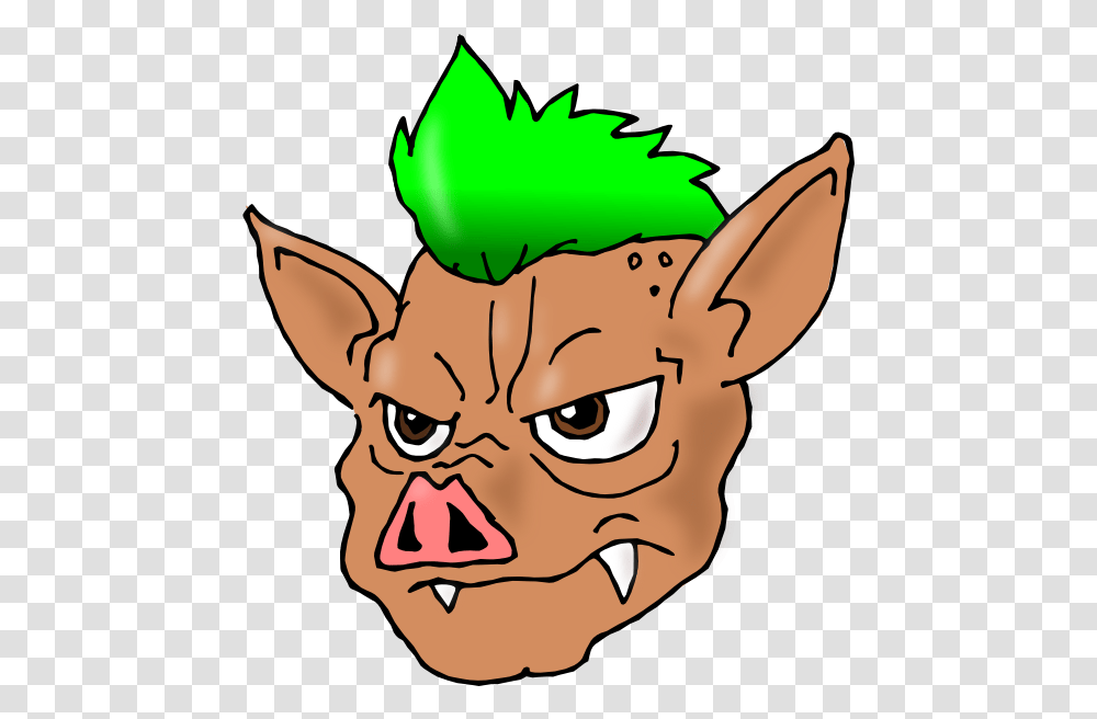 Punk Pig Clip Arts For Web Clip Arts Free Backgrounds Pig With Green Hair, Plant, Face, Person, Costume Transparent Png