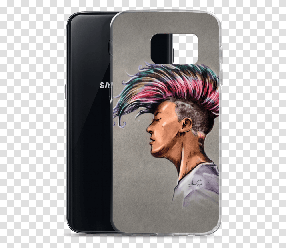 Punk Rock Colorful Girl Samsung Case Iphone, Person, Hair, Head Transparent Png
