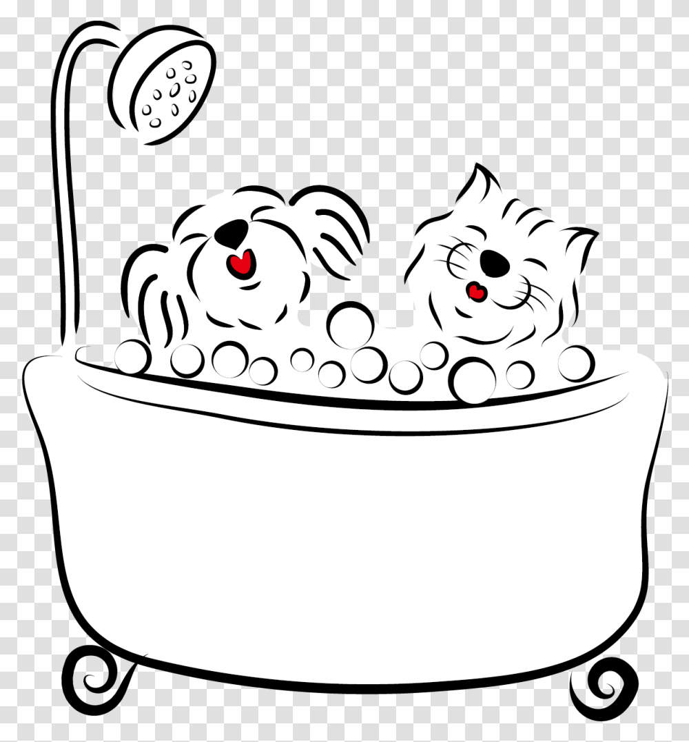 Puppy Clip Art Draw A Dog In A Bath, Tub, Bathtub, Drawing, Pot Transparent Png