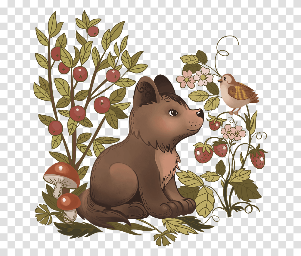 Puppy In The Forest Clipart Openclipart Org Po Polsku Zwierzta, Mammal, Animal, Wildlife, Painting Transparent Png