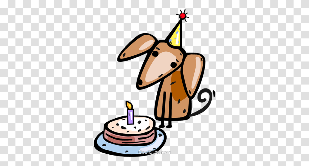 Puppy With His Birthday Cake Royalty Free Vector Clip Art, Dessert, Food, Animal Transparent Png