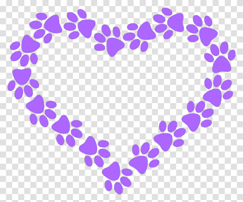Puppylove Heart Pawprint Sticker, Petal, Flower, Plant, Purple Transparent Png