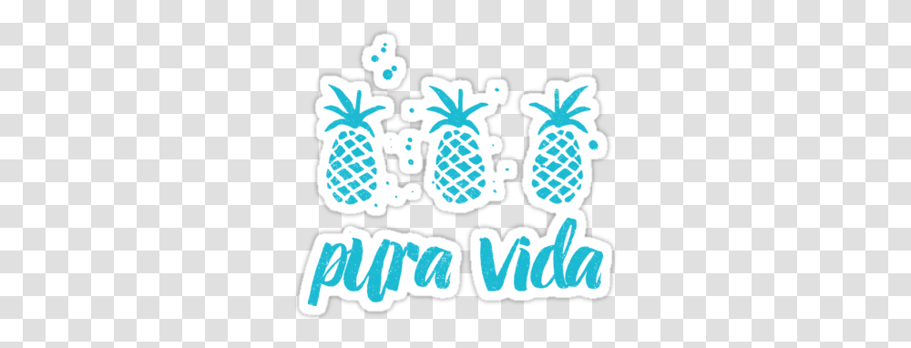 Pura Vida Pineapples In Blue Sticker Blue Pura Vida Sticker, Doodle, Drawing, Art, Text Transparent Png