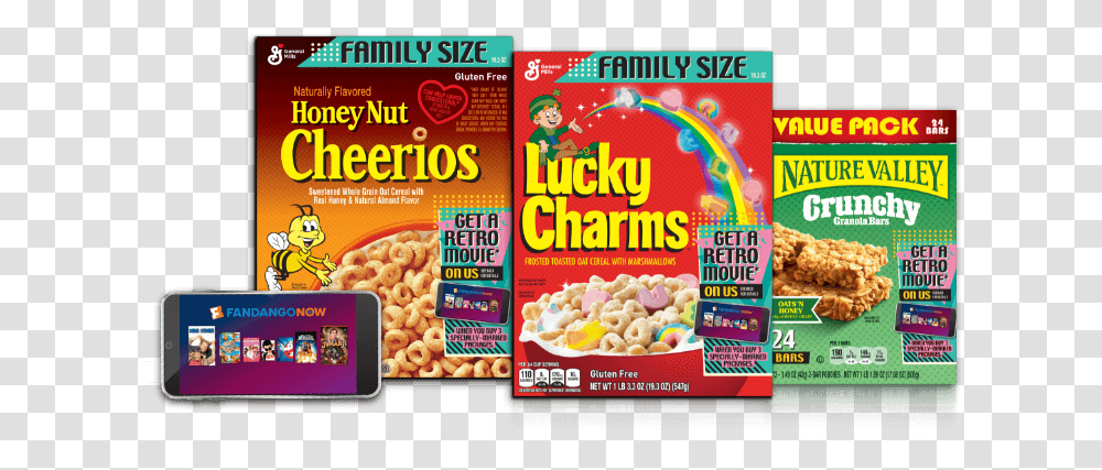 Purchase 3 Specially Marked General Mills Product Lucky Charms Cereal Box, Food, Snack, Mobile Phone, Electronics Transparent Png