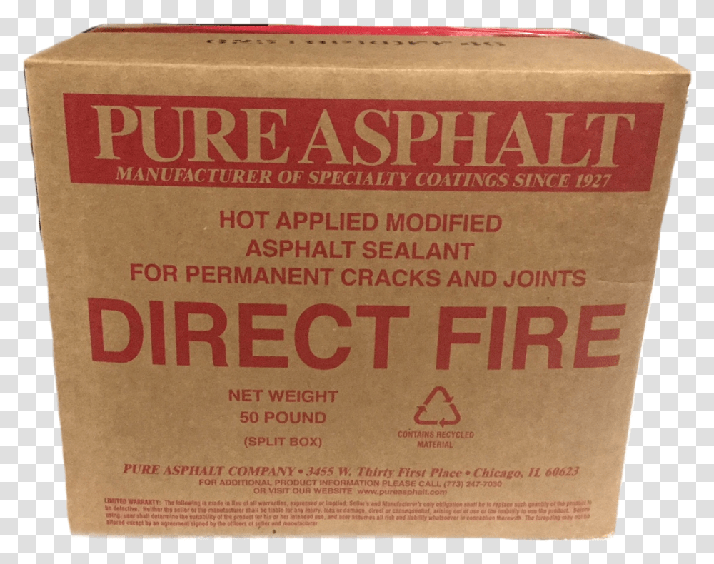 Pure Asphalt Direct Fire Crack Filler Box, Cardboard, Carton, First Aid Transparent Png